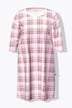 Lot de 2 chemises de nuit / grands T-shirts, carreaux / faon, décolleté rond / col tunisien