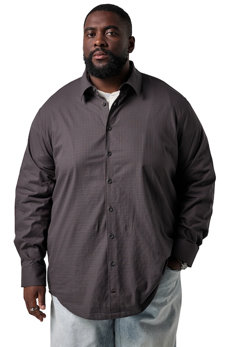 Kostkovaná košile, dlouhé rukávy, moderní střih, kentový límec, až do velikosti 8XL