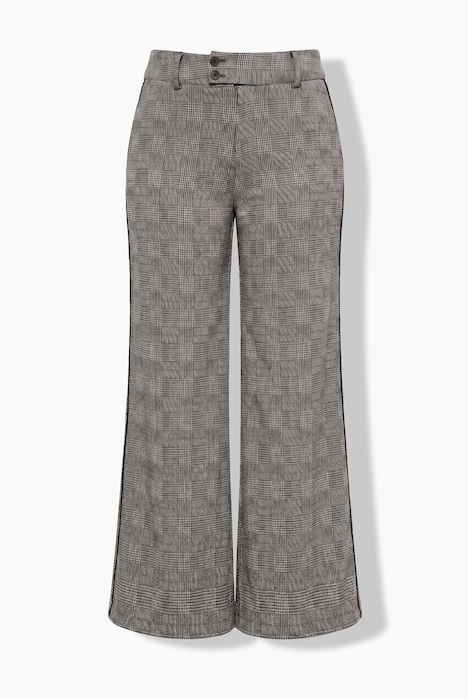Hose, kariert, weites Bein, Stretchkomfort, High Waist