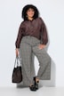 Hose, kariert, weites Bein, Stretchkomfort, High Waist