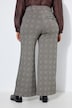 Hose, kariert, weites Bein, Stretchkomfort, High Waist