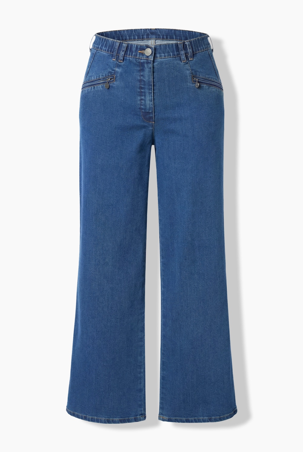 Jeans Mony, weites Bein, Reissverschlusstaschen