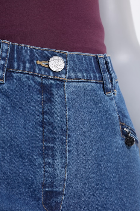 Jeans Mony, weites Bein, Reißverschlusstaschen