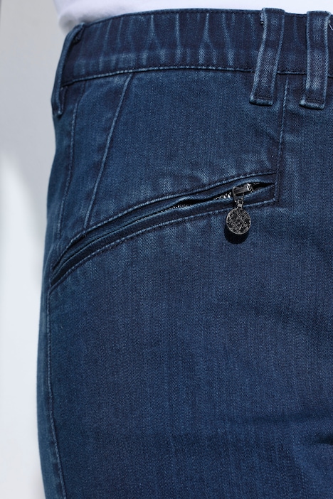 Jeans Mony, weites Bein, Reißverschlusstaschen