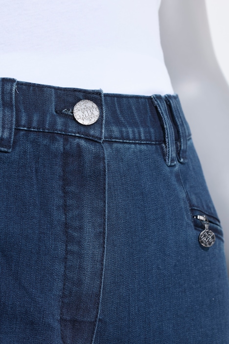 Jeans Mony, weites Bein, Reißverschlusstaschen