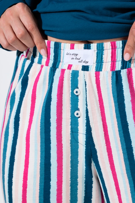 Pyjama, Buch/Streifen, Rundhalsausschnitt, Langarm