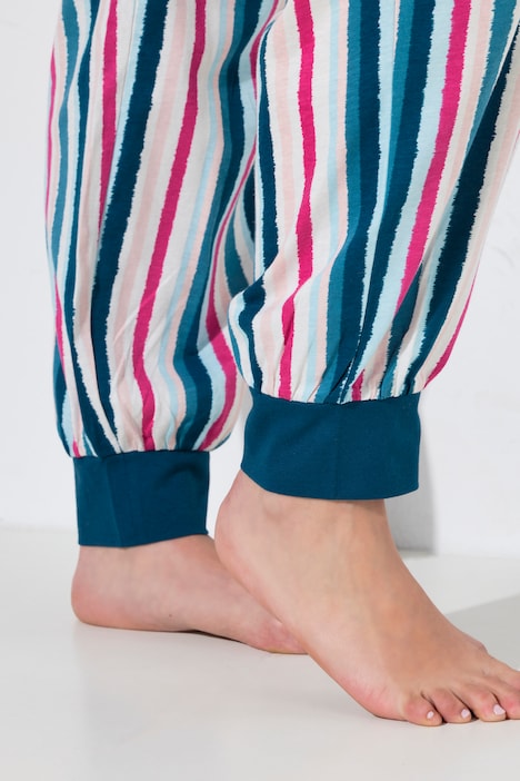 Pyjama, Buch/Streifen, Rundhalsausschnitt, Langarm