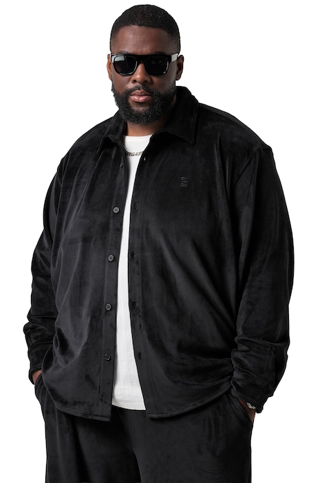 Velurová košile STHUGE, dlouhé rukávy, oversized, až 8XL