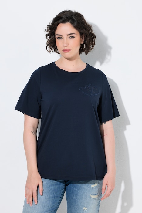 T-shirt, applicatie, klassiek, ronde hals, korte mouw
