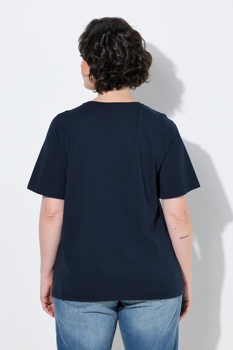 T-shirt, applicatie, klassiek, ronde hals, korte mouw