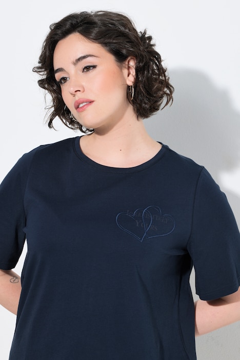 T-shirt, applicatie, klassiek, ronde hals, korte mouw