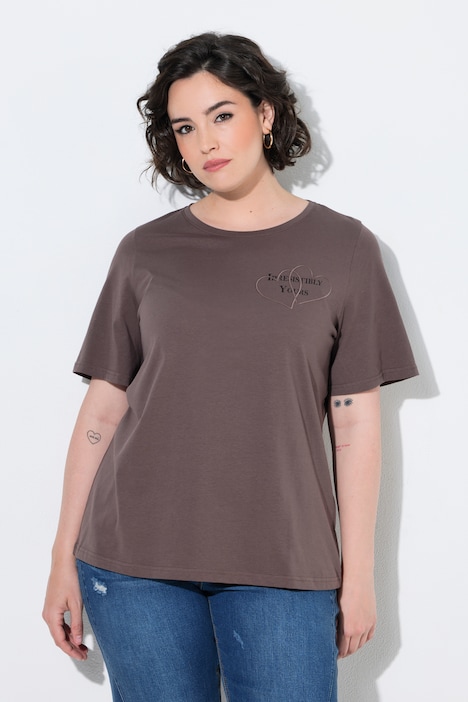 T-shirt, applicatie, klassiek, ronde hals, korte mouw