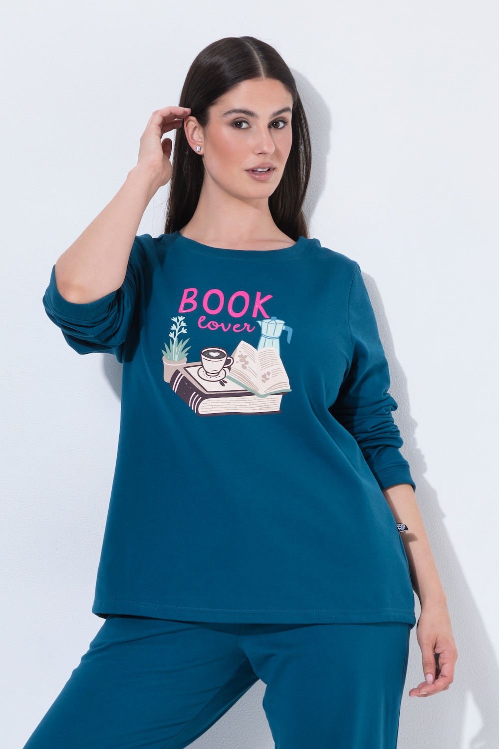 Loungewear-Sweater, Book Lover, Rundhals, Langarm