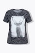 T-shirt, luipaardmotief, hert, klassiek, ronde hals, korte mouw