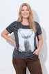 T-Shirt, Leomuster, Hirsch, Classic, Rundhals, Halbarm