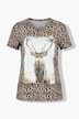 T-shirt, luipaardmotief, hert, klassiek, ronde hals, korte mouw