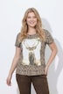 T-Shirt, Leomuster, Hirsch, Classic, Rundhals, Halbarm