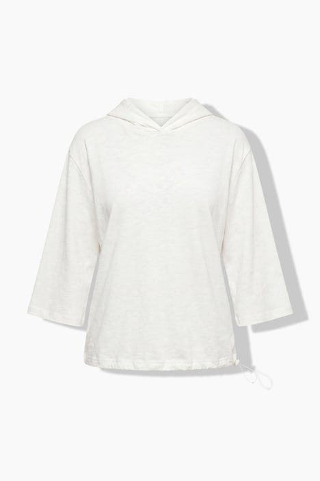 T-Shirt, Kapuze, elastisches Saumband, 3/4 Arm