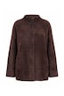 Flausch-Strickjacke, A-Linie, Stehkragen, Langarm
