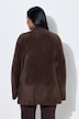 Flausch-Strickjacke, A-Linie, Stehkragen, Langarm