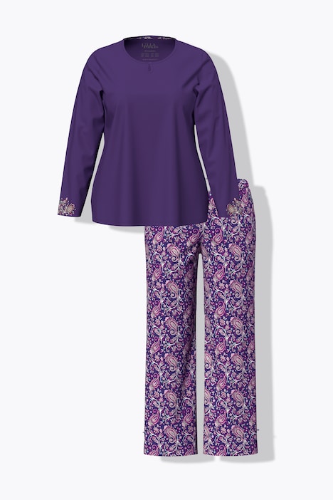 Pyjama, Paisleymuster, Rundhals, Langarm