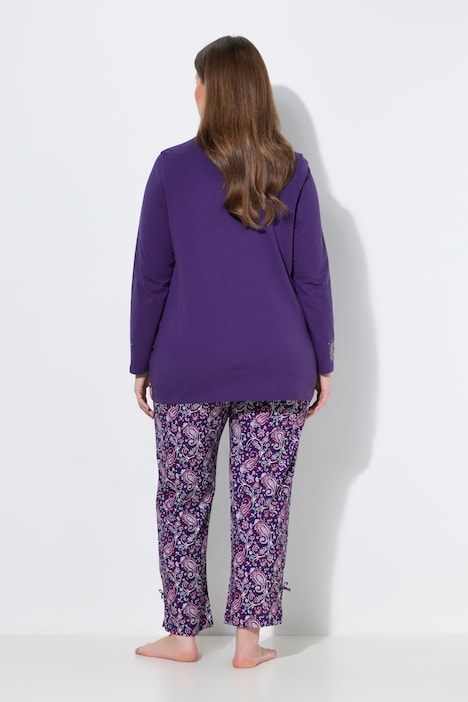 Pyjama, Paisleymuster, Rundhals, Langarm