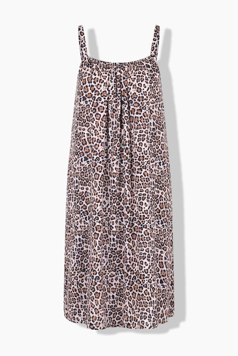 Kleid, A-Linie, Spaghettiträger, Animal-Muster