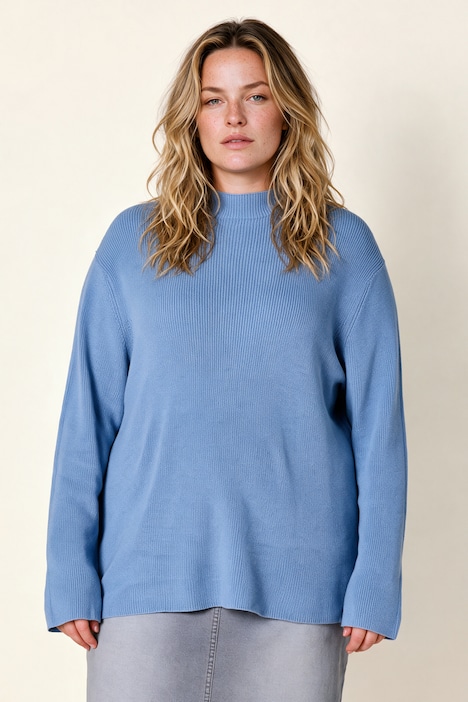 Pullover, Relaxed Fit, Stehkragen, Biobaumwolle