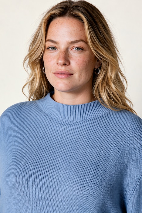 Pullover, Relaxed Fit, Stehkragen, Biobaumwolle