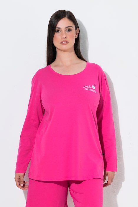T-shirt de pyjama, imprimé Book Lover, décolleté rond et manches longues