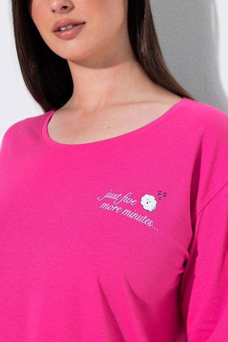 T-shirt de pyjama, imprimé Book Lover, décolleté rond et manches longues
