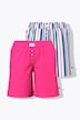 Pyjama-Shorts, 2er-Pack, Streifen/einfarbig, Taschen