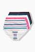 Maxislips, 5er-Pack, Ringel/einfarbig