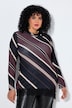 Shirt, Streifen, A-Linie, Spitze, Stehkragen, Langarm