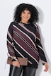 Shirt, Streifen, A-Linie, Spitze, Stehkragen, Langarm