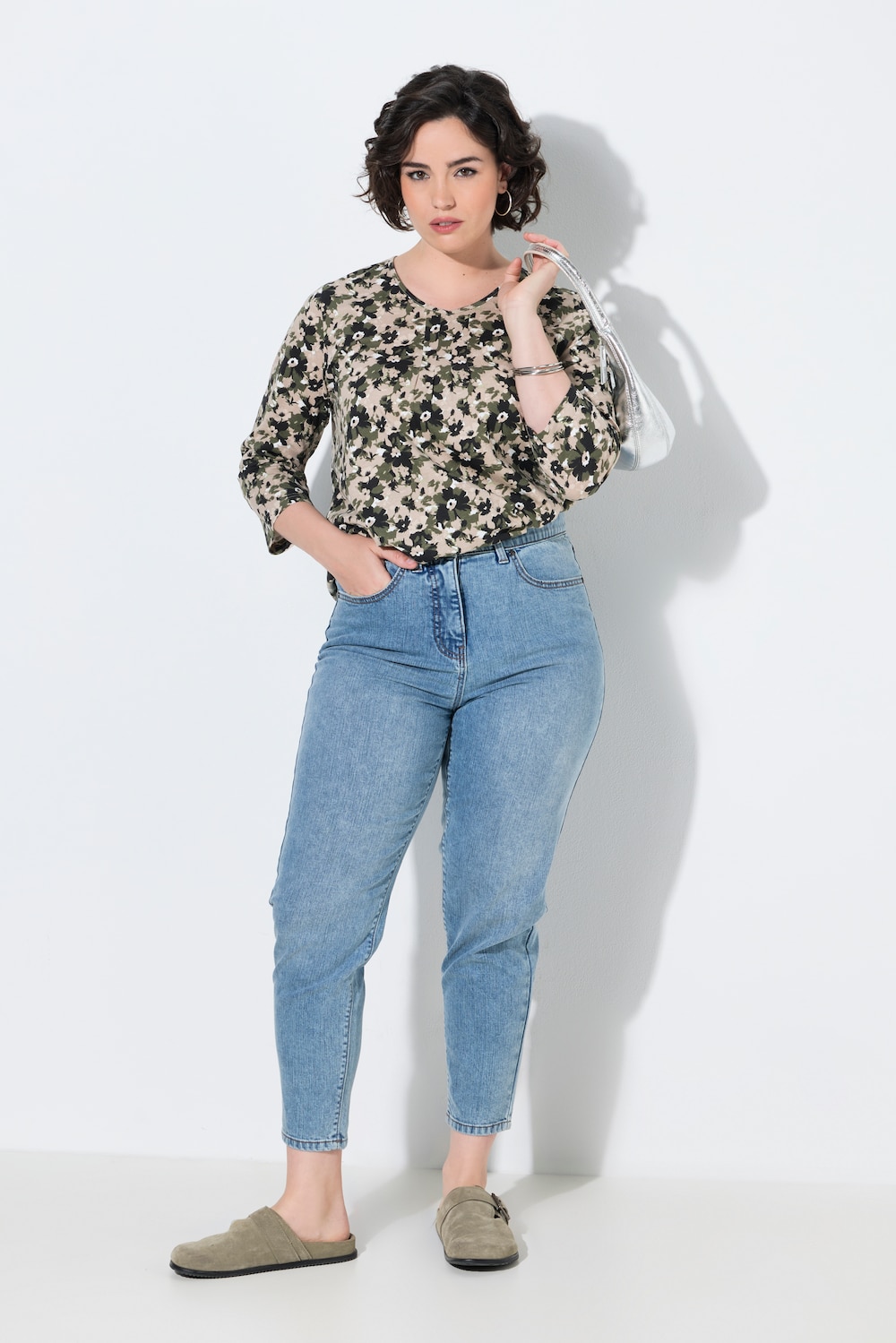 Mom-Jeans, Stretchdenim, 5-Pocket-Style, Komfortbund