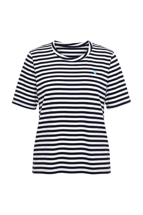 T-Shirt, Ringel, Oversized, Rundhals, Halbarm