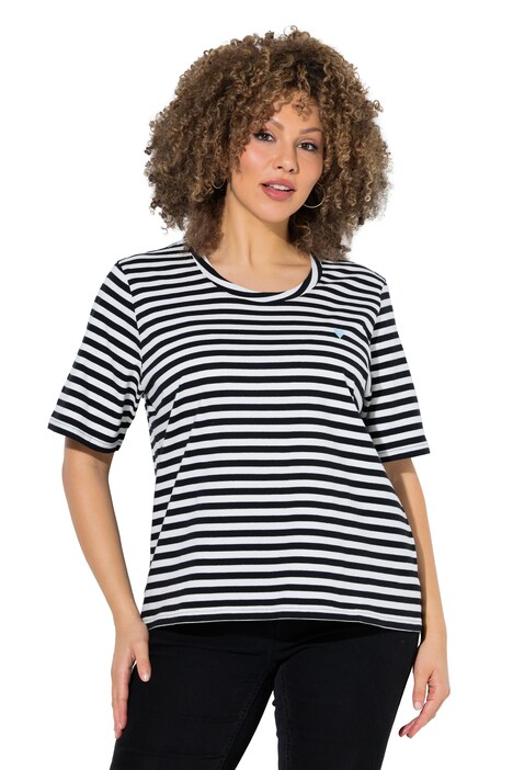 T-Shirt, Ringel, Oversized, Rundhals, Halbarm