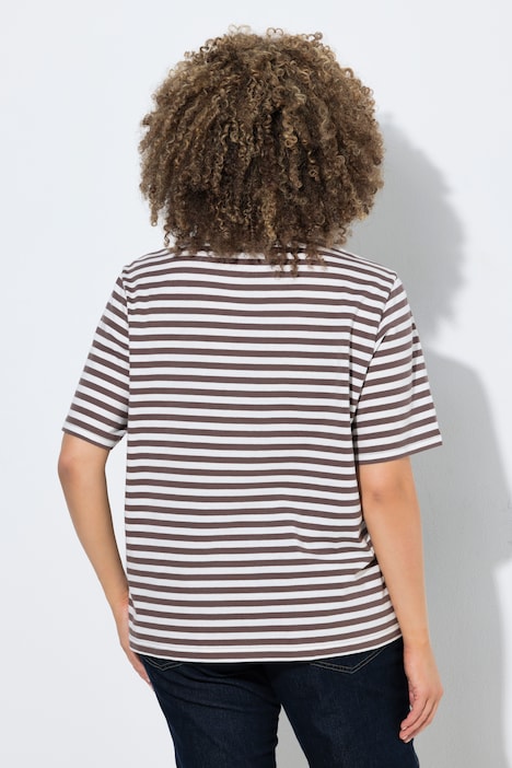 T-Shirt, Ringel, Oversized, Rundhals, Halbarm