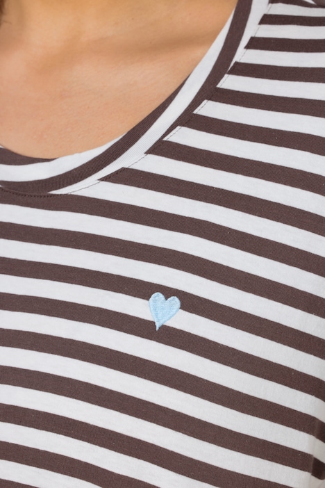 T-Shirt, Ringel, Oversized, Rundhals, Halbarm