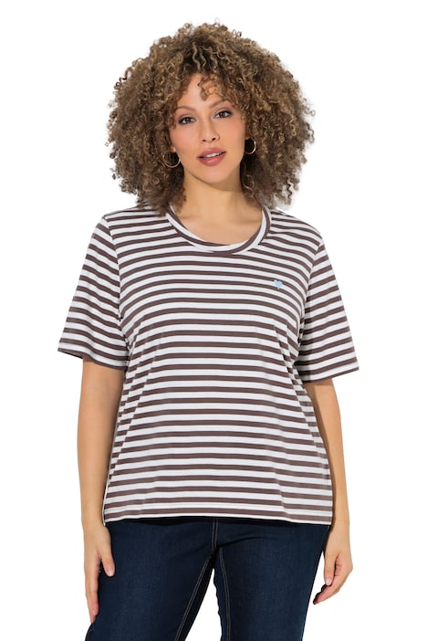 T-Shirt, Ringel, Oversized, Rundhals, Halbarm