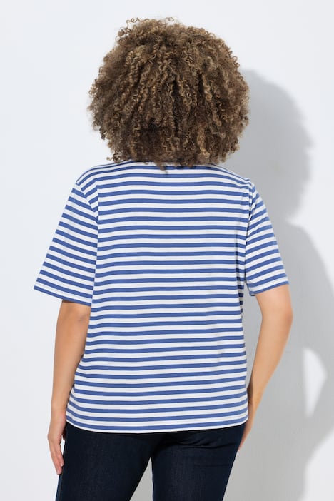 T-Shirt, Ringel, Oversized, Rundhals, Halbarm