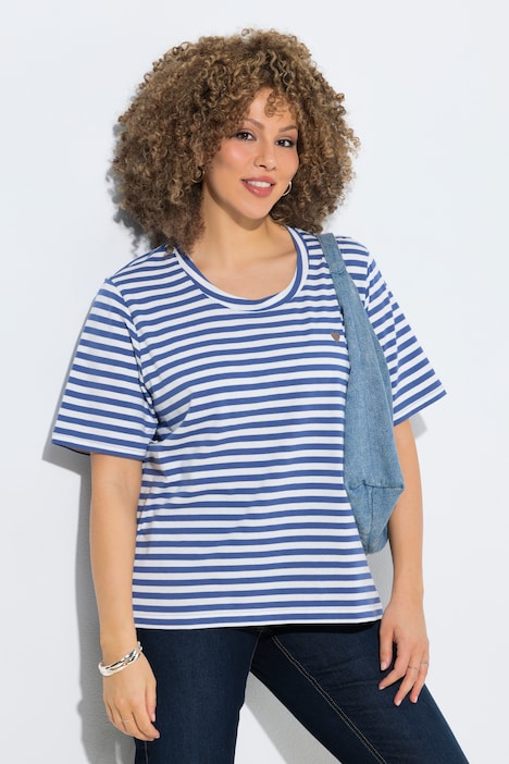 T-Shirt, Ringel, Oversized, Rundhals, Halbarm