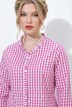 Bluse, Karomuster, Rüschen, Stehkragen, 3/4-Arm
