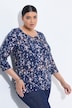 Slinky-Shirt, abstraktes Design, Herzausschnitt, 3/4-Arm