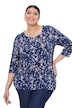 Slinky-Shirt, abstraktes Design, Herzausschnitt, 3/4-Arm
