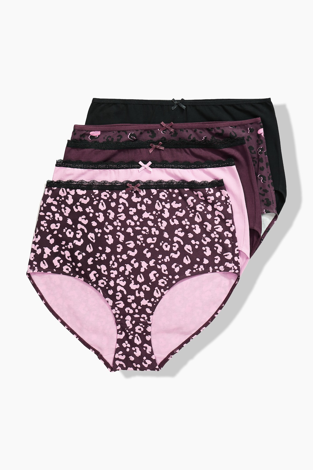 Maxislips, 5er-Pack, Muster/einfarbig