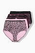 Maxislips, 5er-Pack, Muster/einfarbig