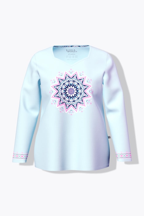 Pyjama, Schneeflocken-Mandala, Herzausschnitt, Langarm
