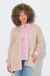 Strickjacke, Rippstrick, offene Form, Langarm